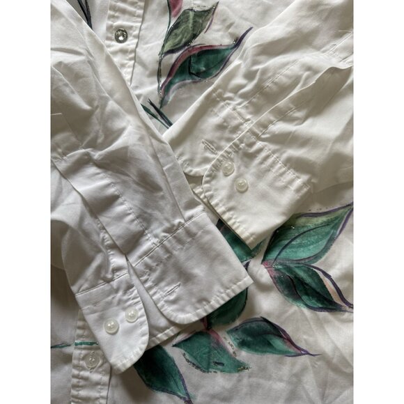Creative Artwear Women Sz 2X Floral Beaded Artsy Art 80s 90's Button Down Signed - Picture 7 of 11